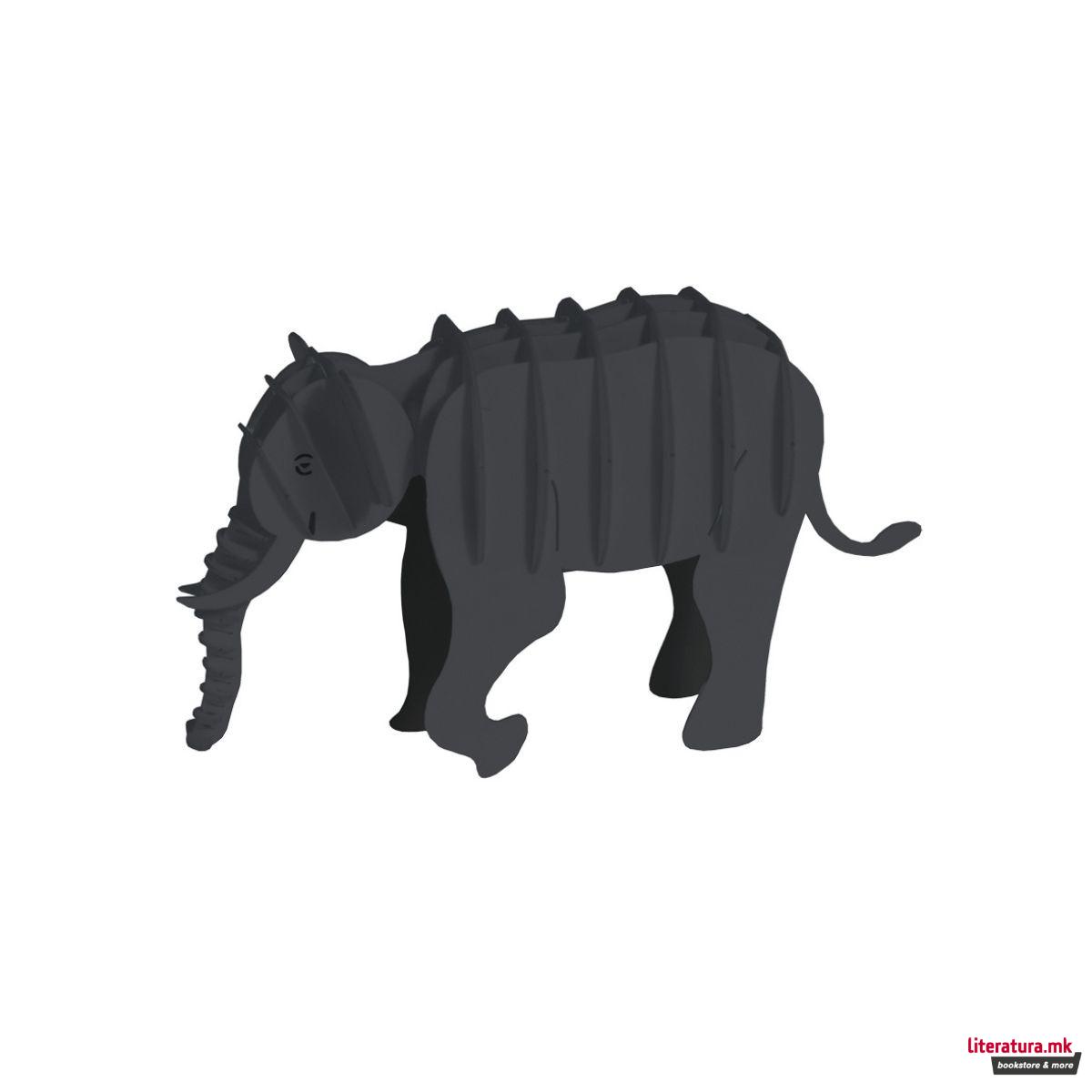 3D модел од хартија - Слон 