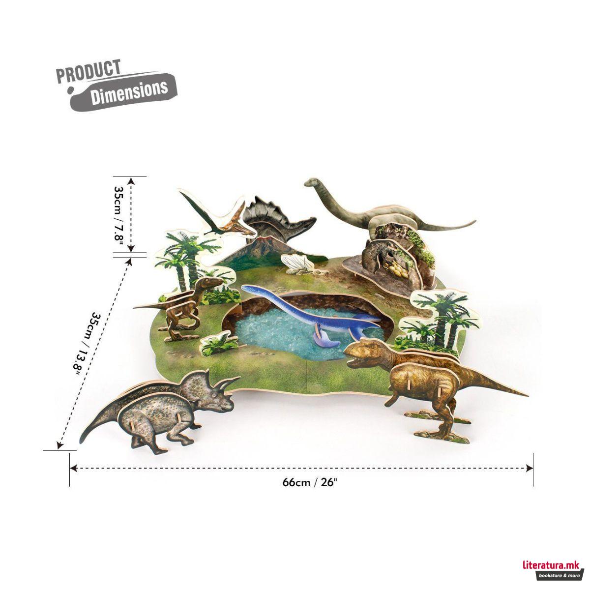3D сложувалка, Cubic Fun, National Geographic Kids - Dinosaur Park, 43 парчиња 