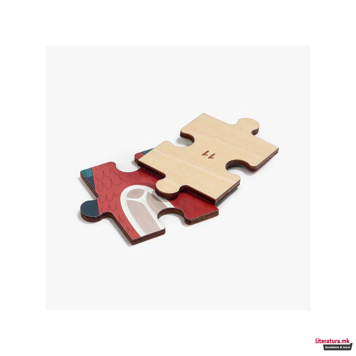 Дрвена сложувалка во кутија - Пожарникарски камион, 25 парчиња 