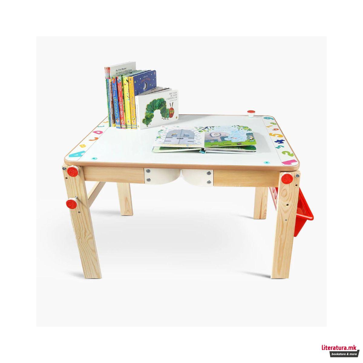 2-во-1 прилагодлив штафелај-масичка 