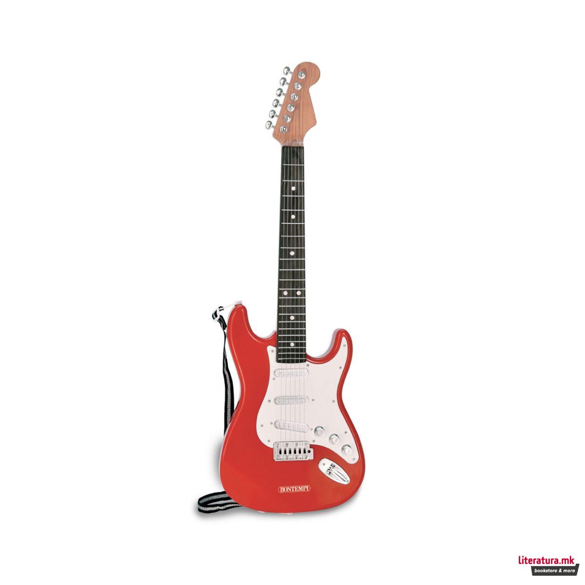 Електронска рок гитара, iPlay, црвено-црна, 67 cm