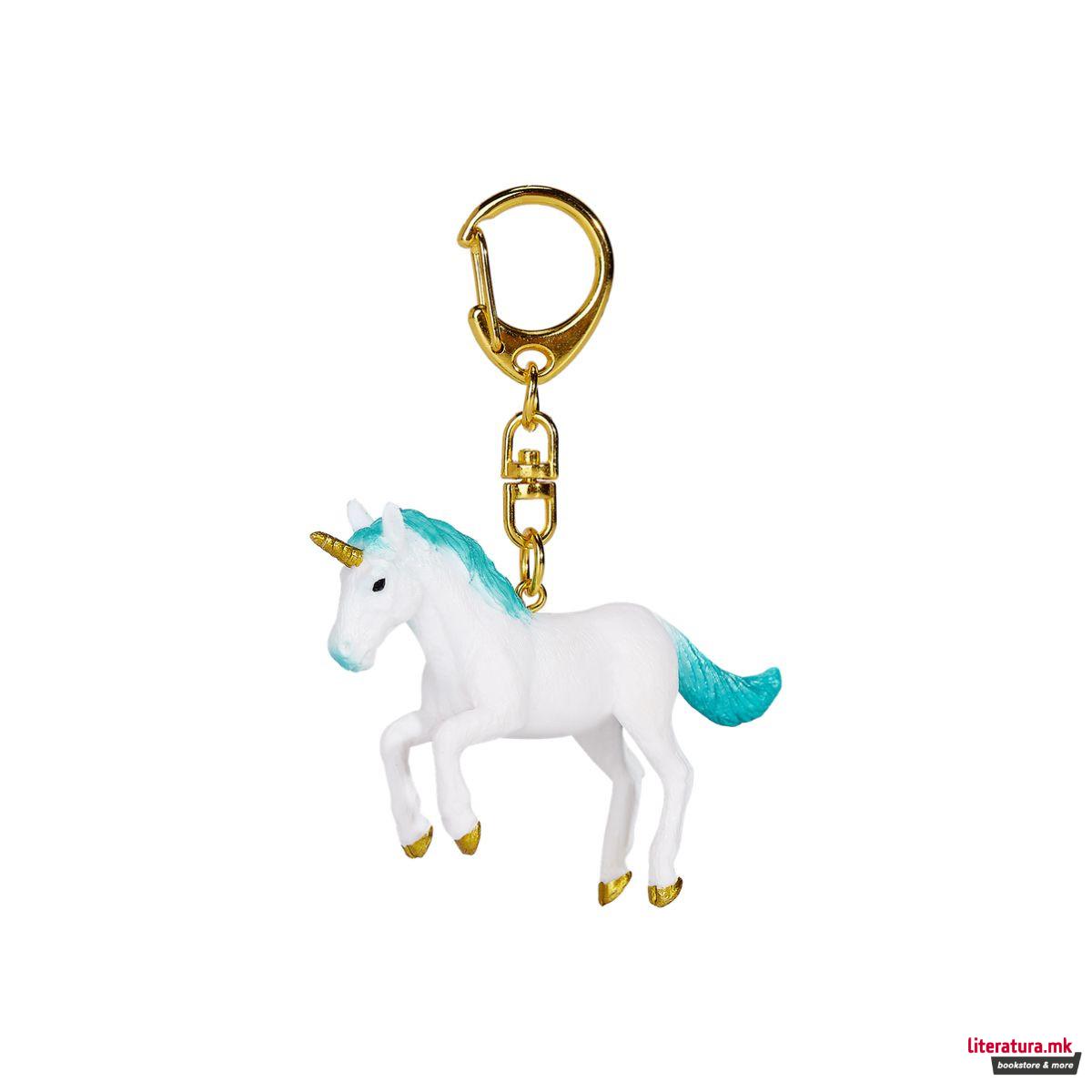 Приврзок за клучеви - Еднорог - тиркизен 