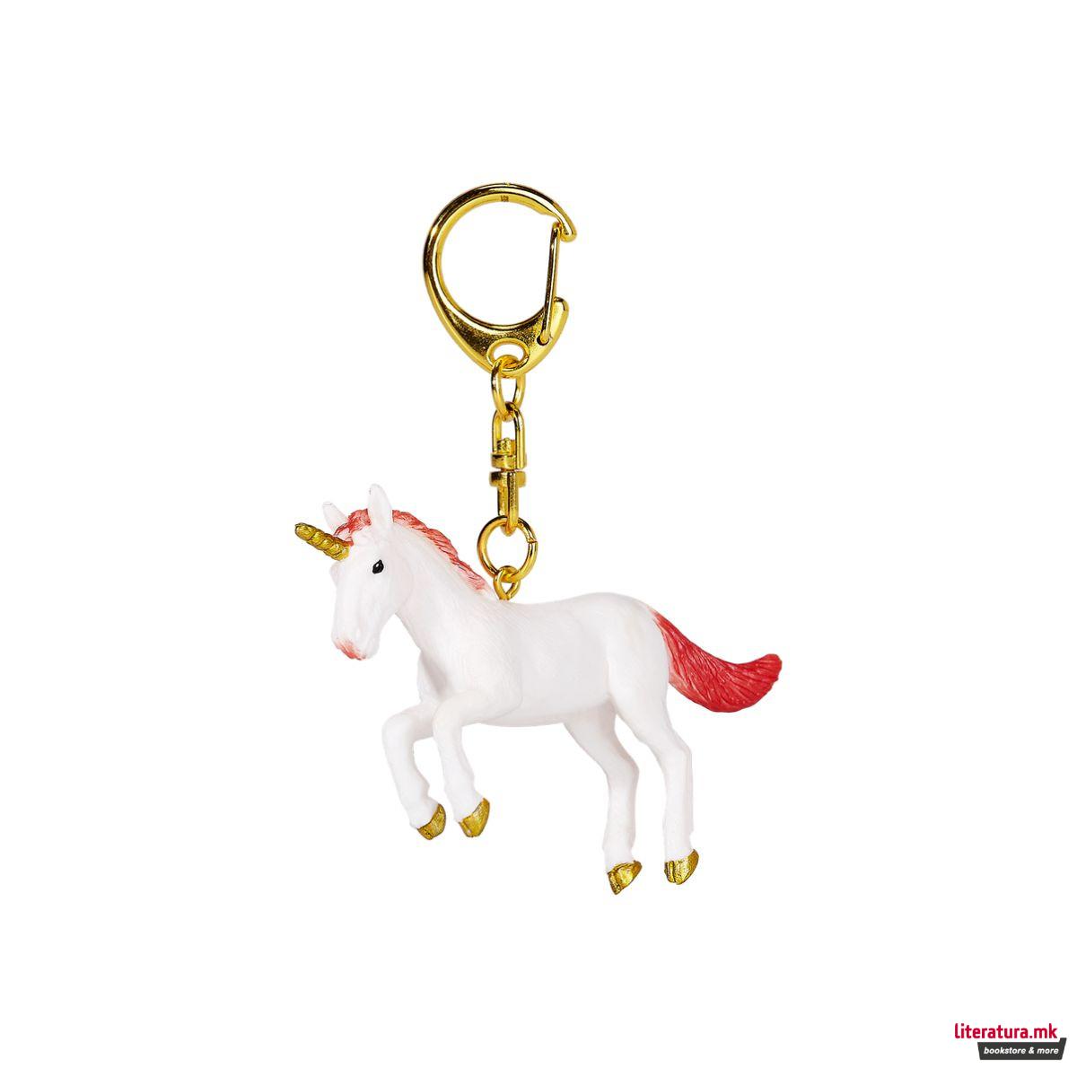 Приврзок за клучеви - Еднорог - црвен 