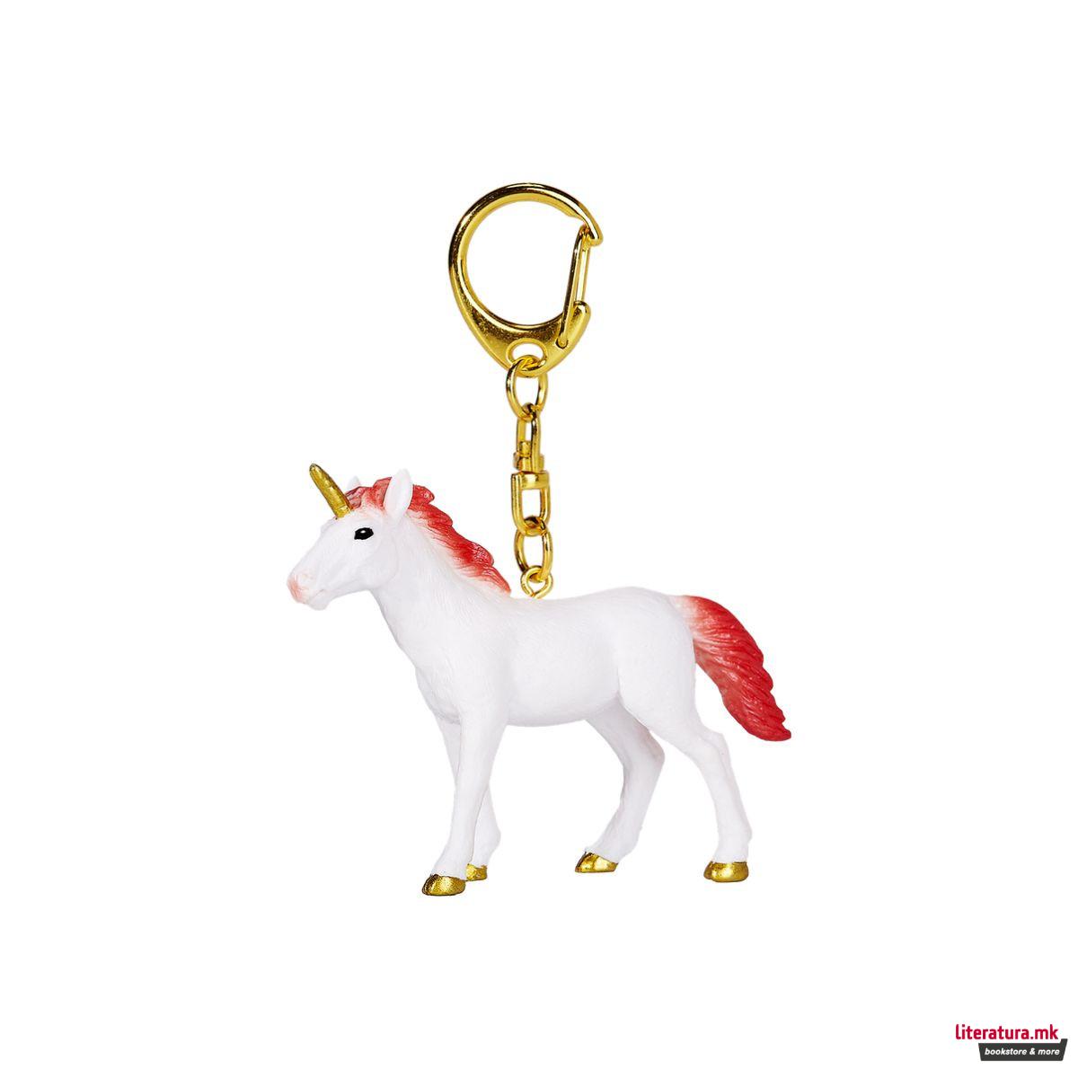 Приврзок за клучеви - Еднорог - црвен 2 