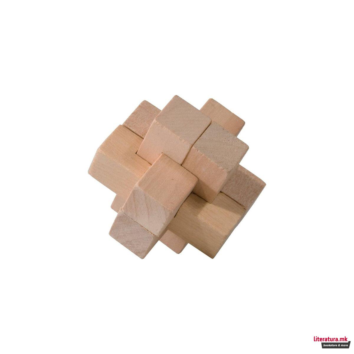 Дрвена 3Д загатка - Крст 