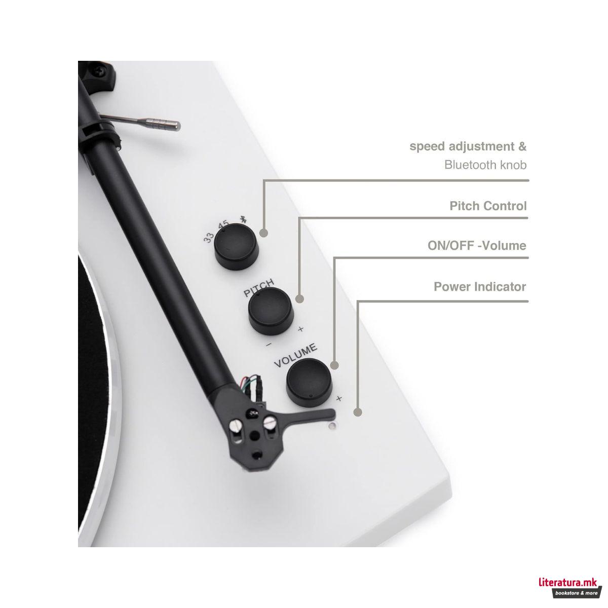 Грамофон со звучници, Crosley T150 White 