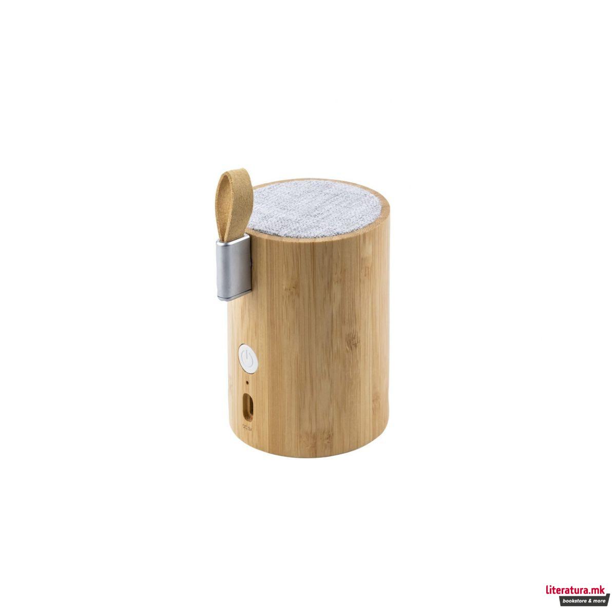 Bluetooth звучник, Drum Light, бамбус 