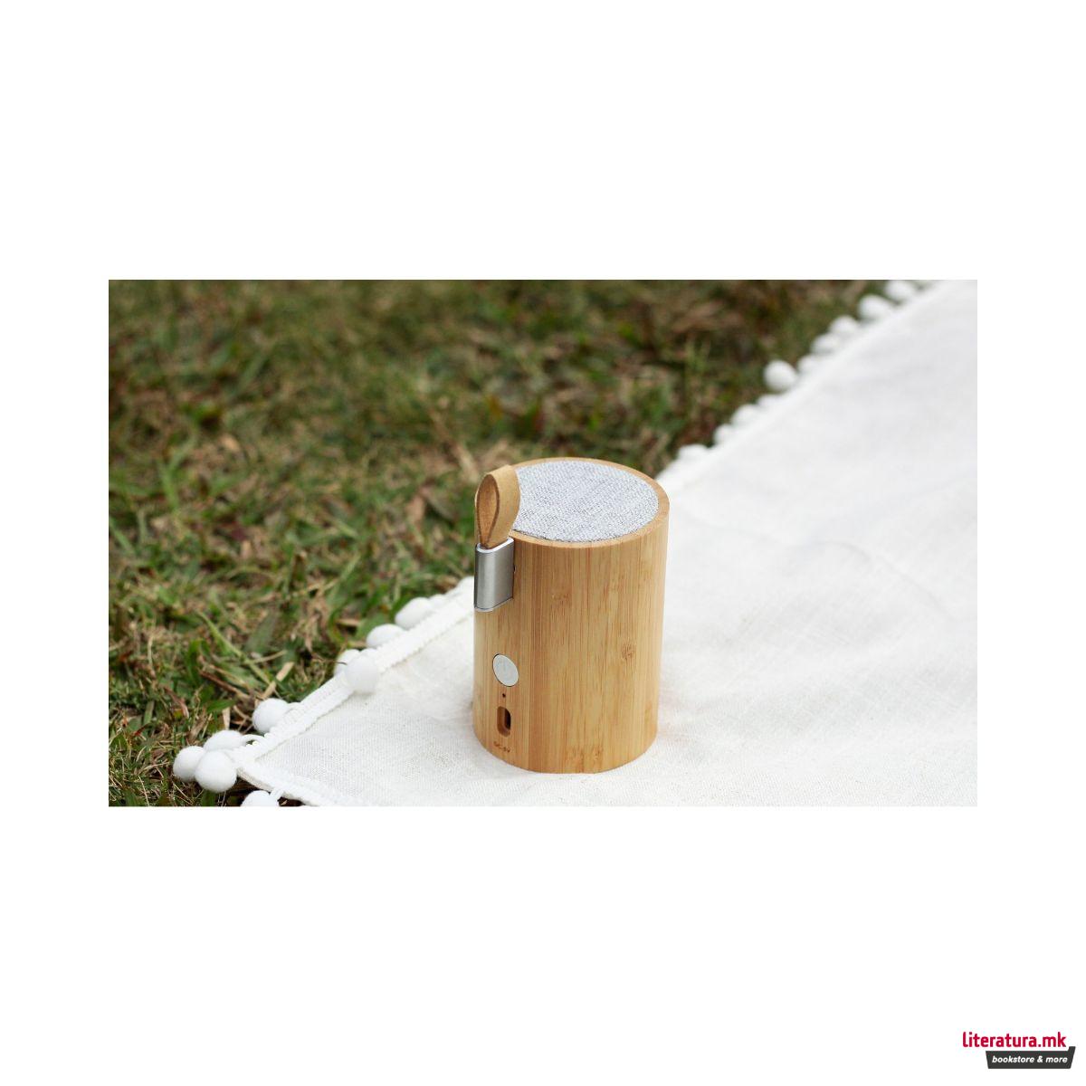 Bluetooth звучник, Drum Light, бамбус 