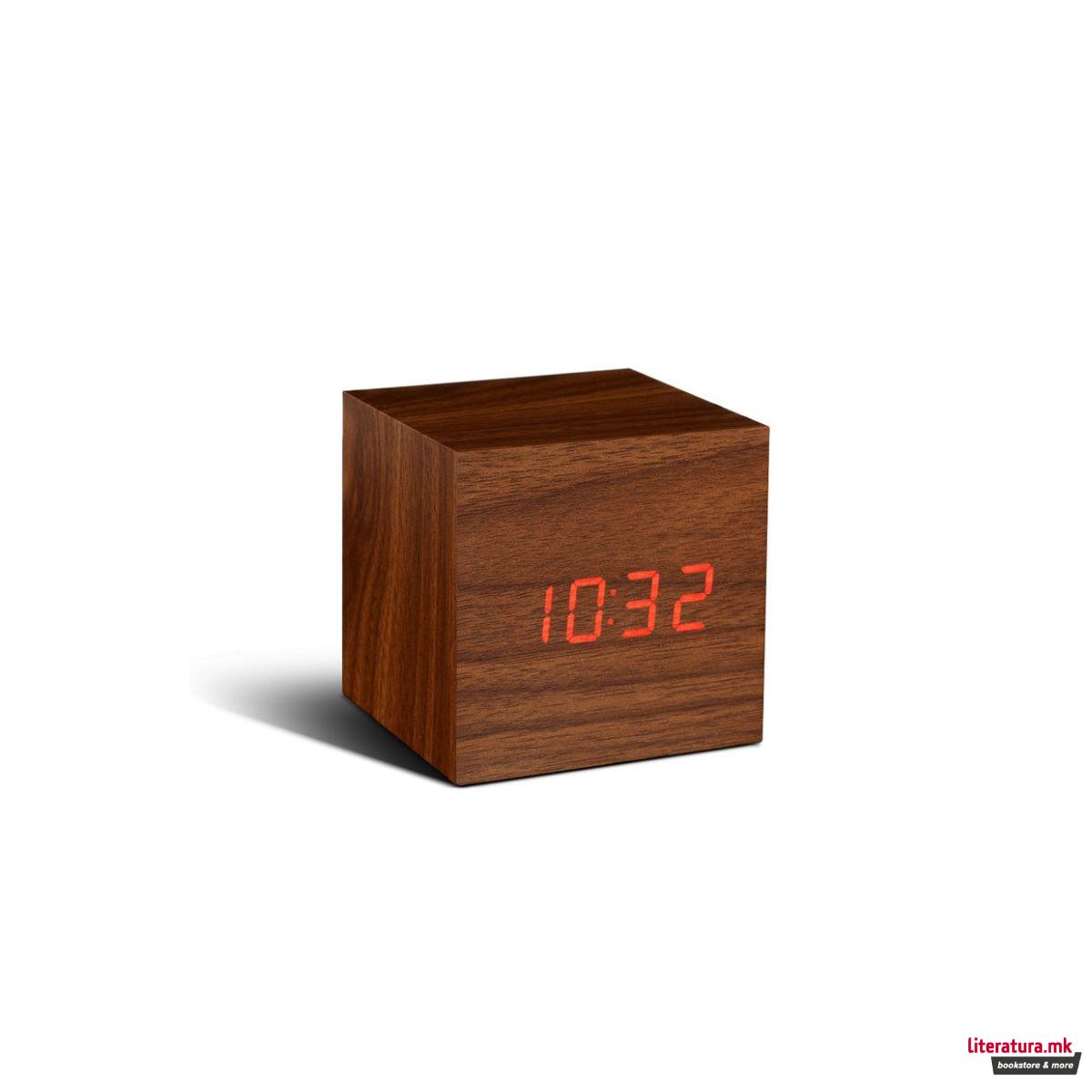 Часовник, Wooden Cube Click Clock , дрво-орев 