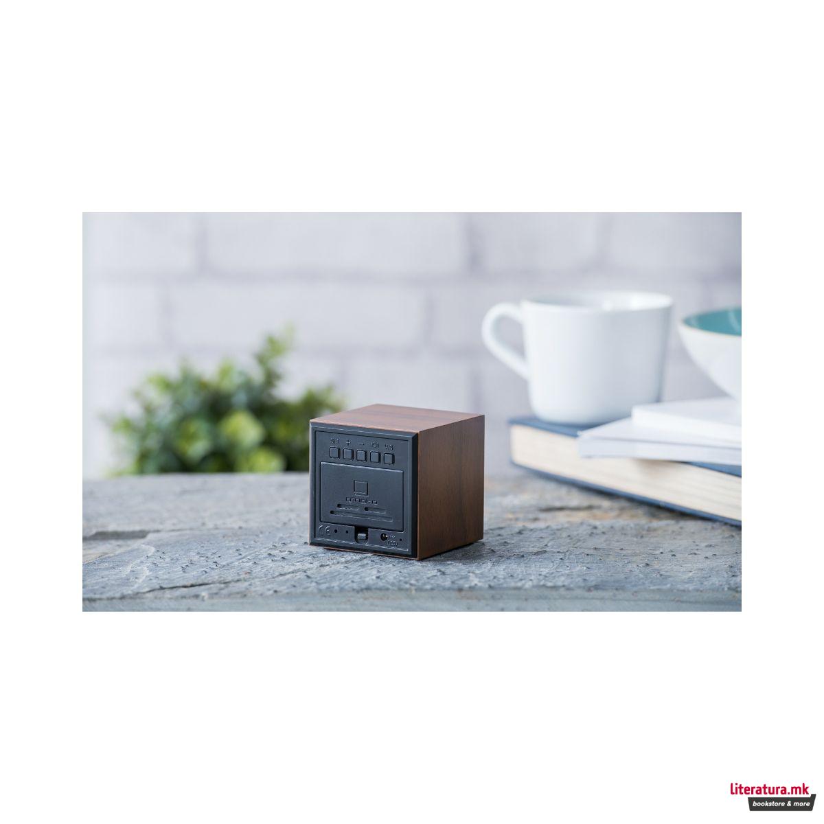 Часовник, Wooden Cube Click Clock , дрво-орев 