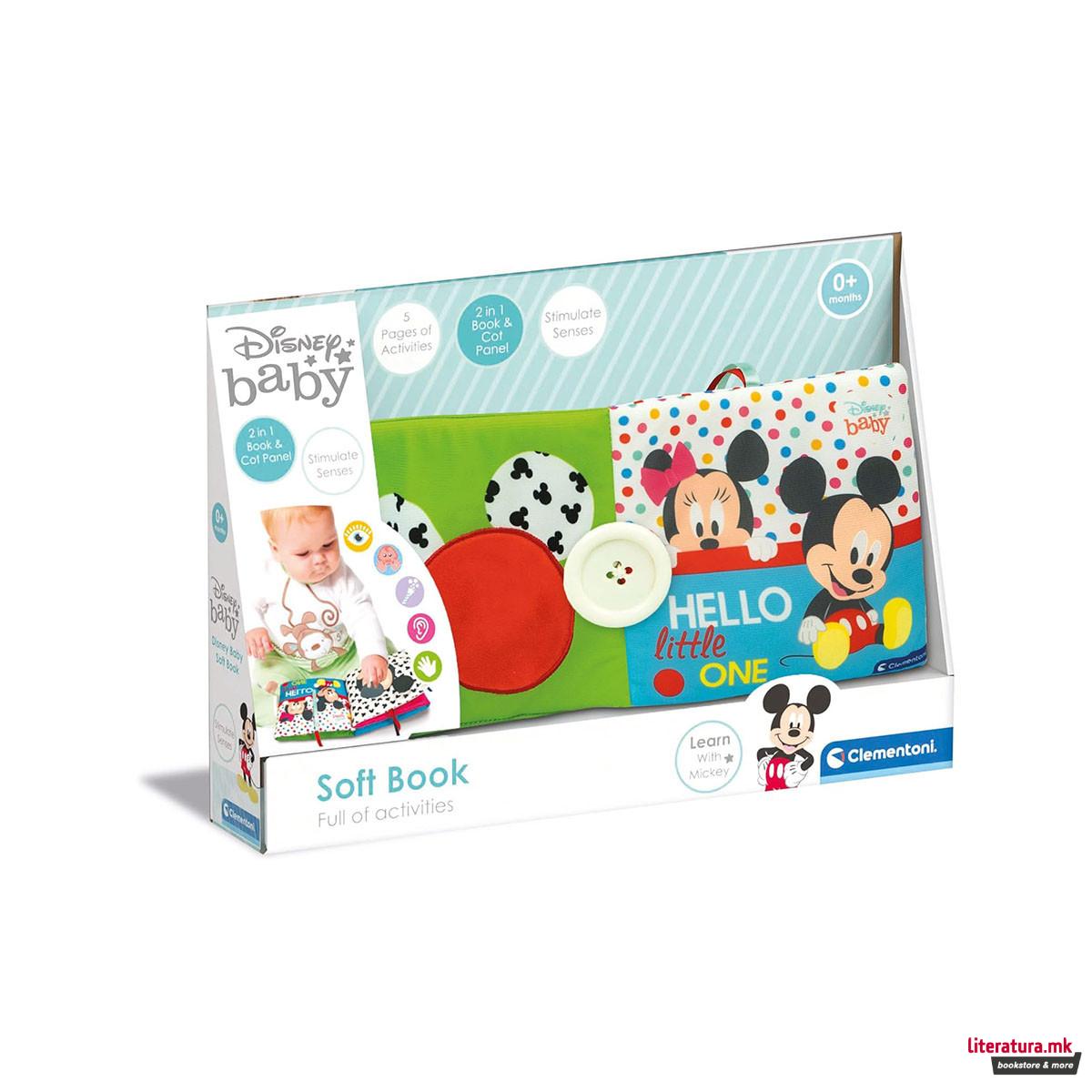 Мека книга со активности за деца, Clementoni Baby, Disney - Hello Little One 