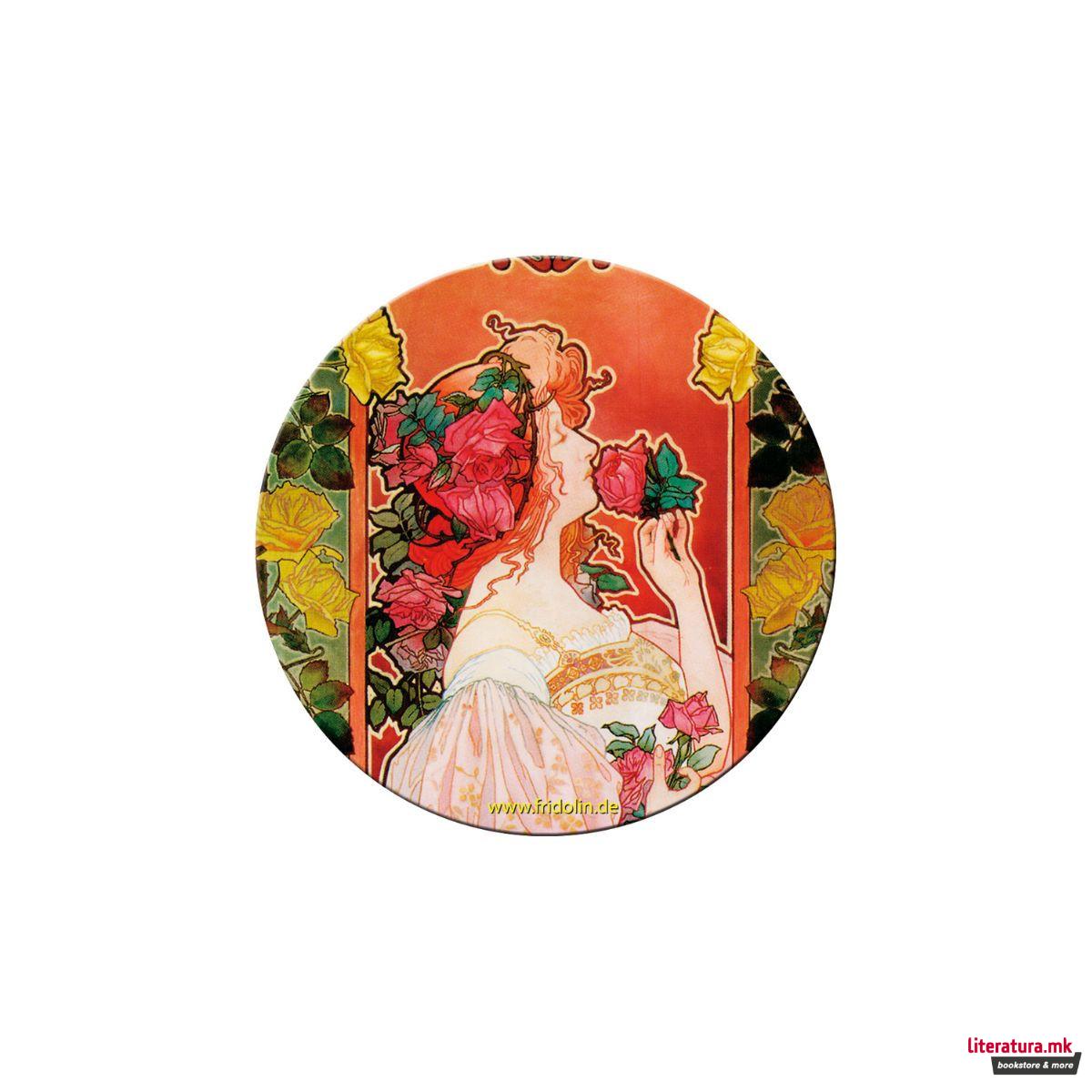 Џебно огледалце, Art Nouveau - Rose 