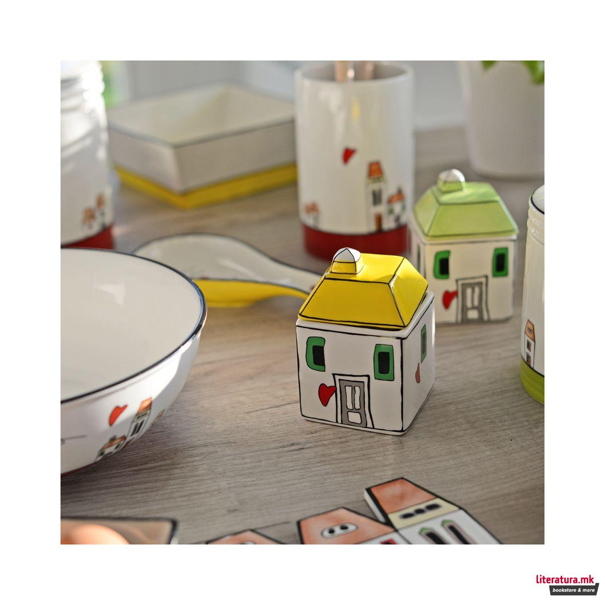 Сет од 2 шолји и сад за шеќер, Le Casette, жолти 