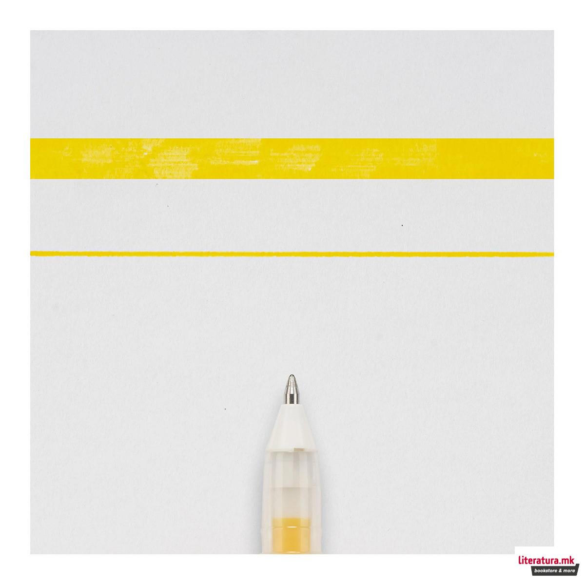 Гел-ролер, Sakura, Gelly Roll - Glaze 3D-Roller, Yellow 