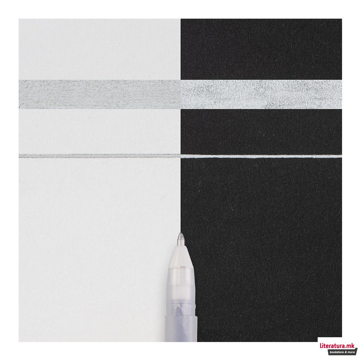 Гел-ролер, Sakura, Gelly Roll - Metallic, Silver 