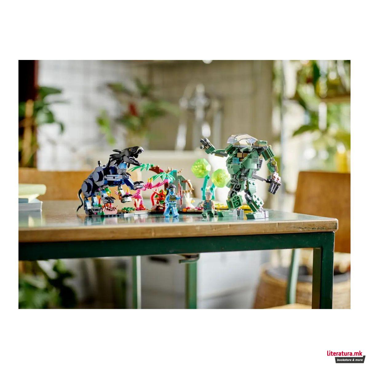 LEGO коцки, Avatar, Neytiri & Thanator vs. AMP Suit Quaritch 