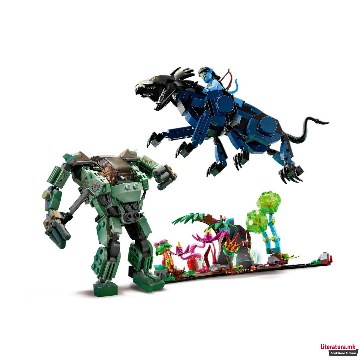 LEGO коцки, Avatar, Neytiri & Thanator vs. AMP Suit Quaritch 