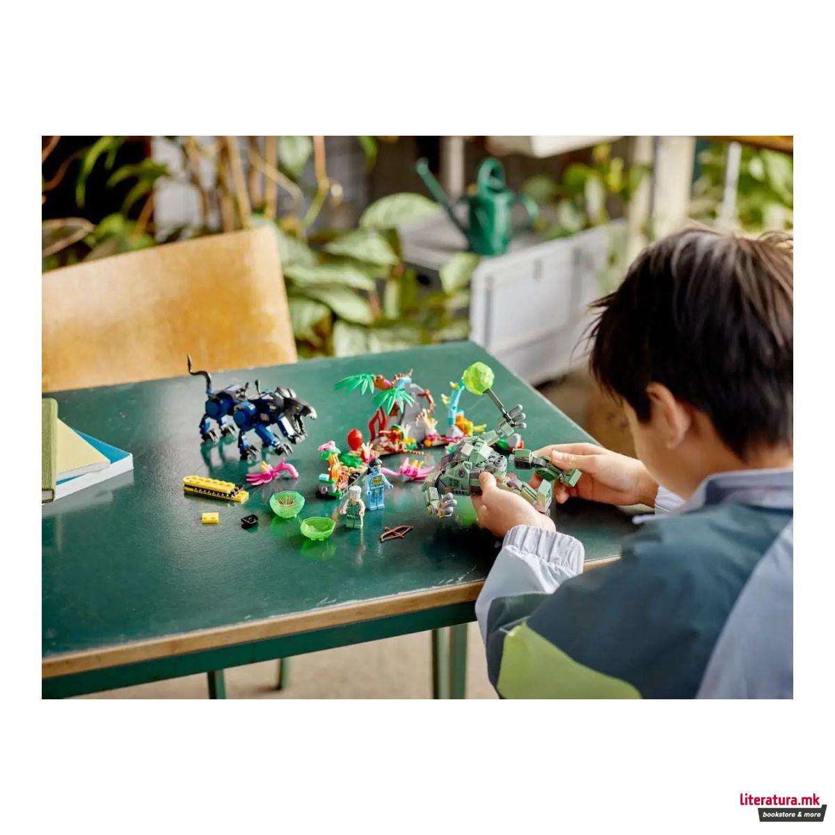 LEGO коцки, Avatar, Neytiri & Thanator vs. AMP Suit Quaritch 