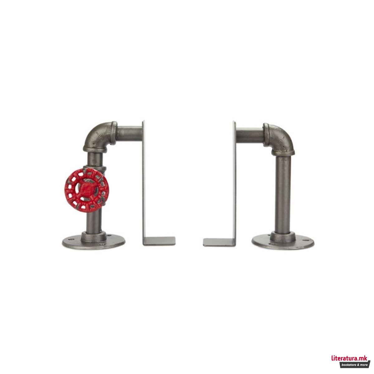 Метален држач за книги - двоен, Pipeline 