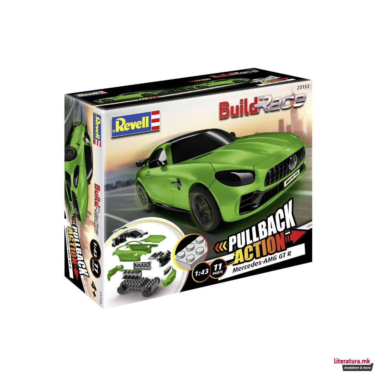 Макета, Build 'n Race Mercedes AMG GT R - Green, 1:43 