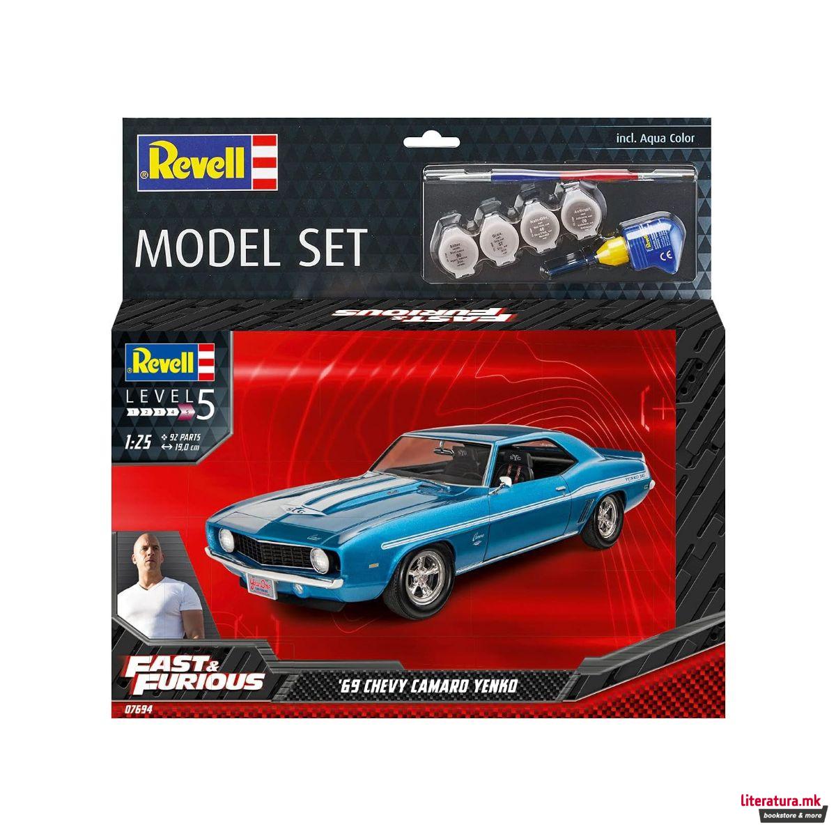 Сет макета + бои, Fast &Furious - 1969 Chevy Camaro Yenko, 1:24 