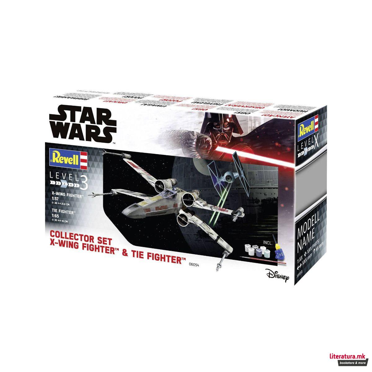 Макета, Star Wars: Collector Set X-Wing Fighter + TIE Fighter, 1:57/1:65 