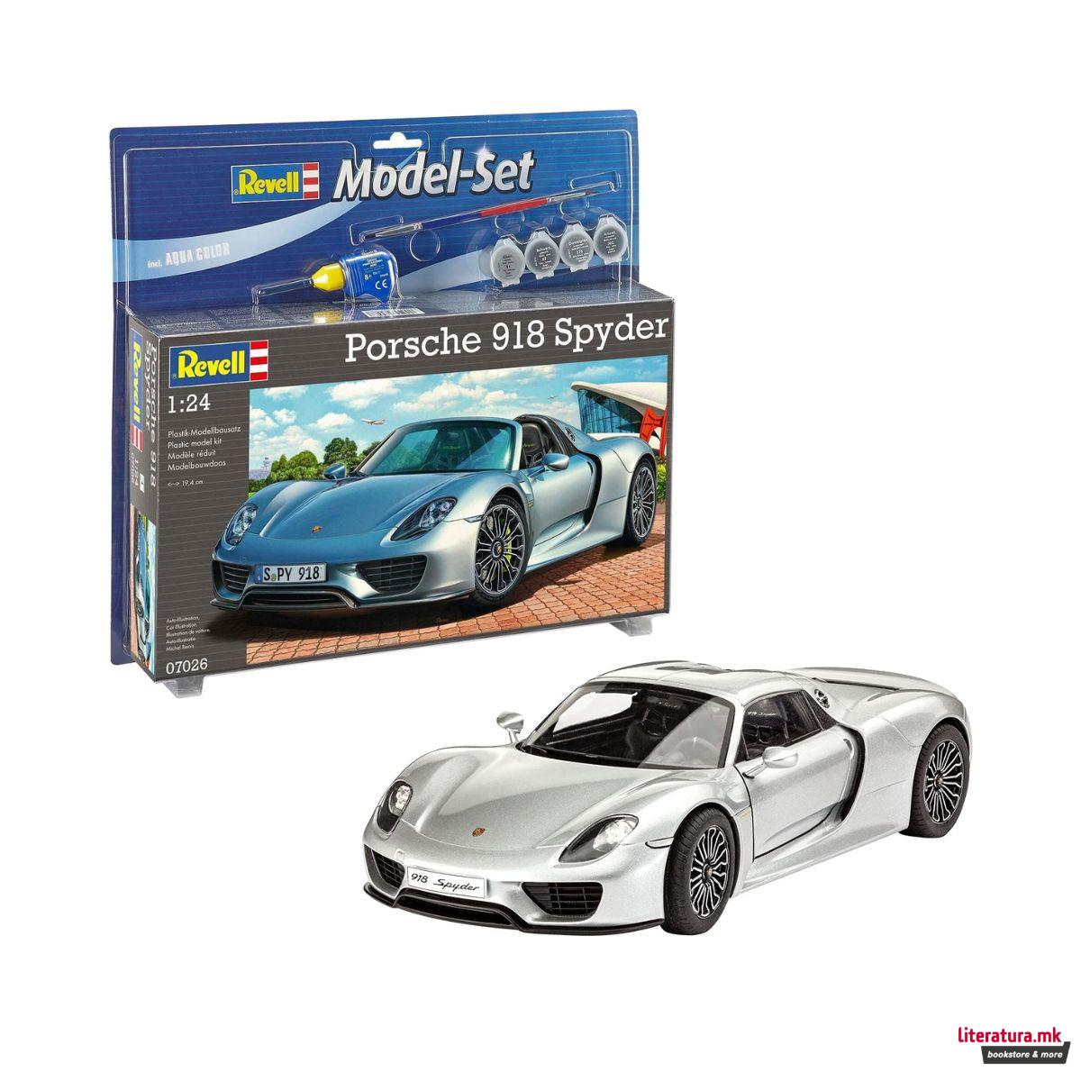 Сет макета + бои, Porsche 918 Spyder , 1:24 