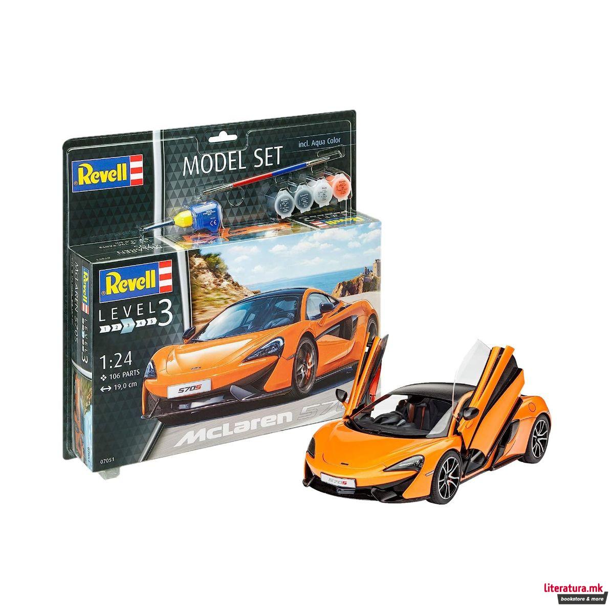 Сет макета + бои, McLaren 570S, 1:24 