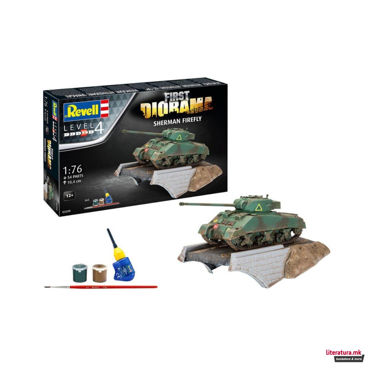 Макета, First Diorama, Sherman Firefly, 1:76 