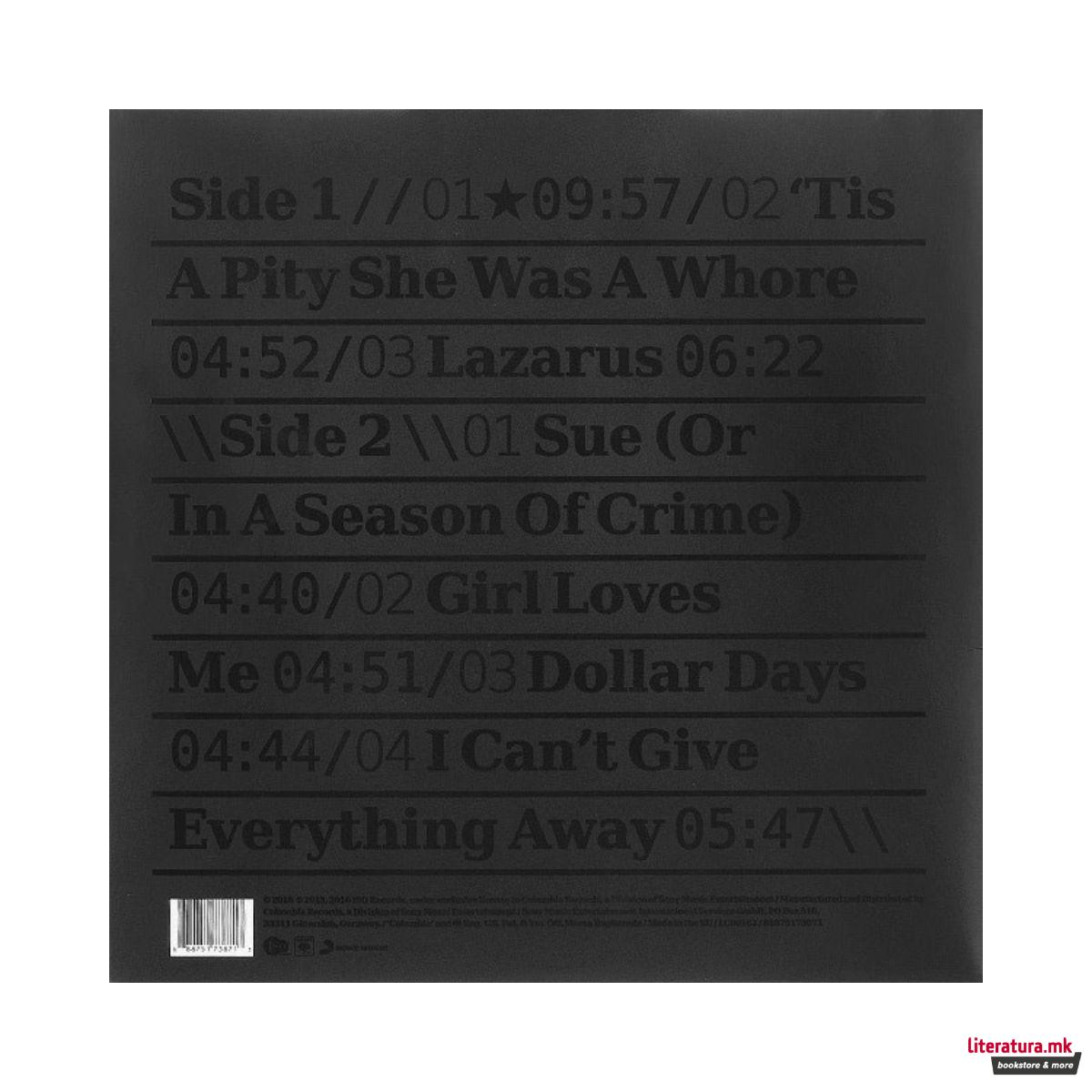 Винил, David Bowie - Blackstar (2016), 180g lp + mp3 download code 