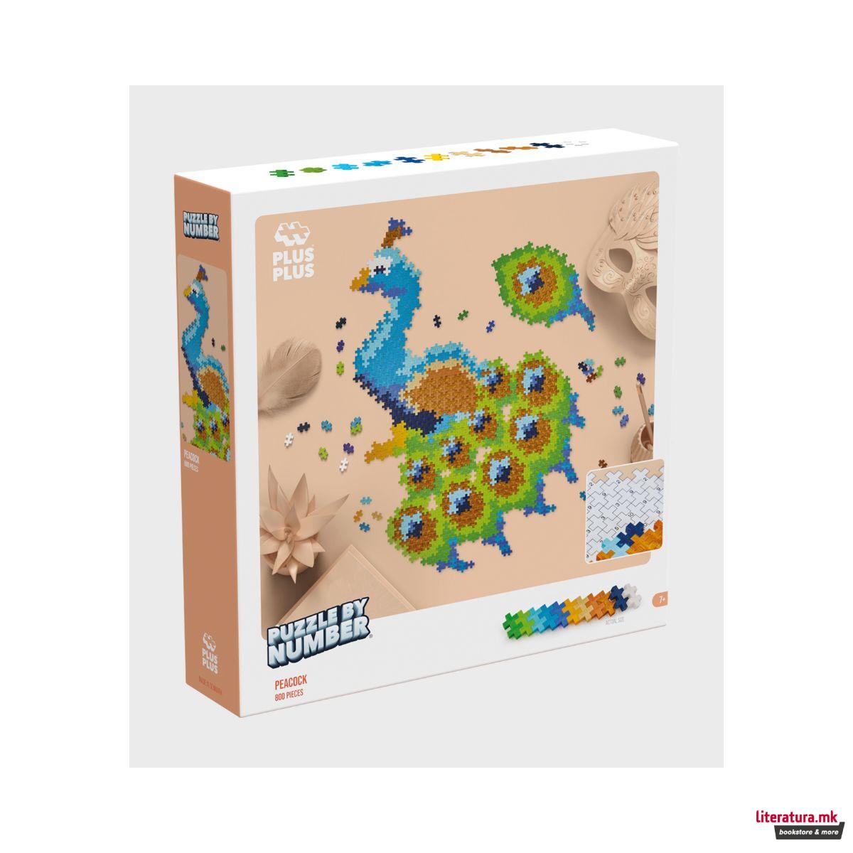 Коцки за градба, Puzzle By Number - Peacock, 800 парчиња 
