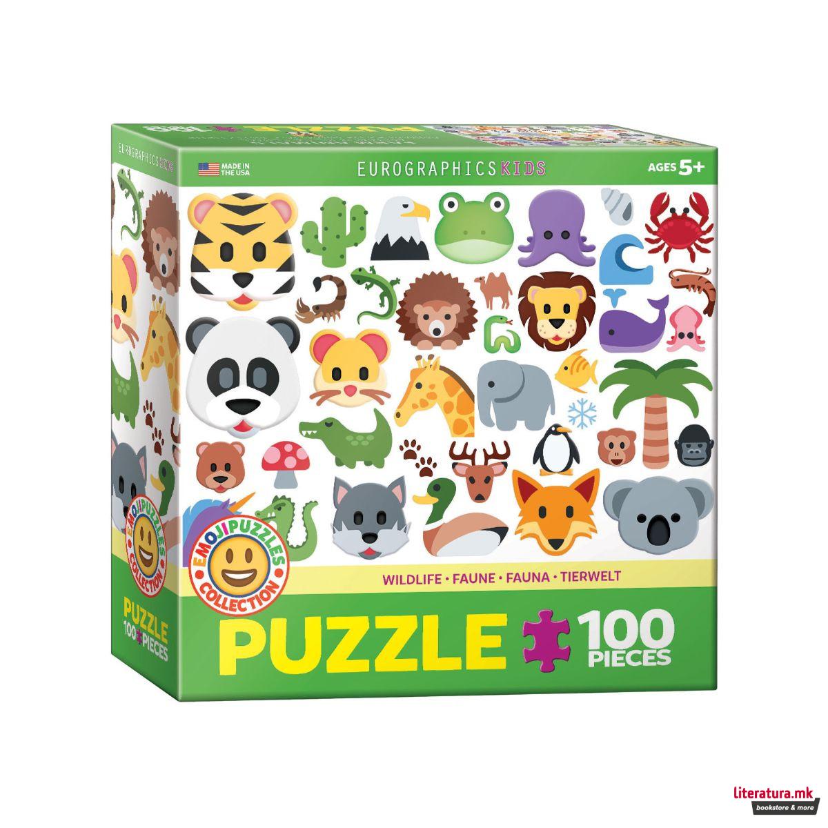 Детска сложувалка, Emojipuzzle-Wild Animals, 100 парчиња 