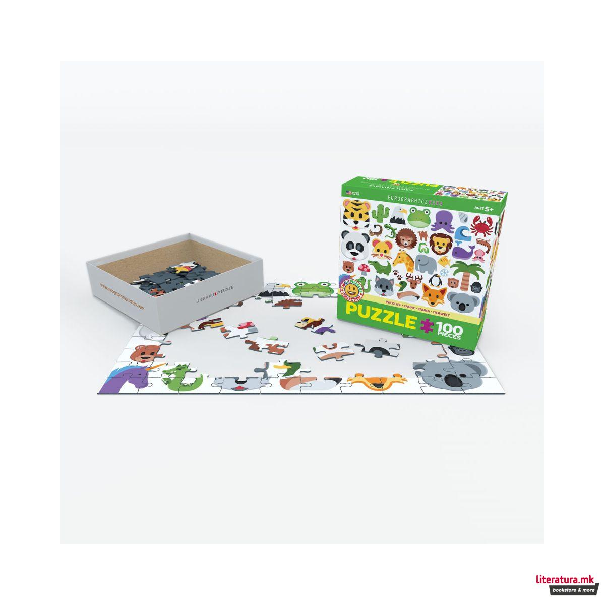 Детска сложувалка, Emojipuzzle-Wild Animals, 100 парчиња 