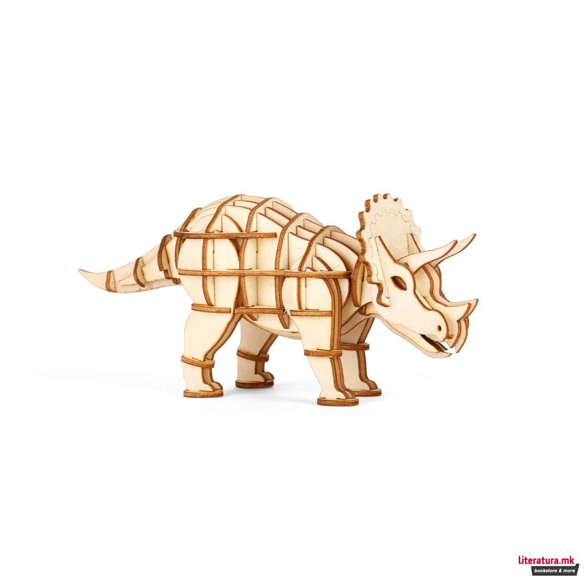 3D дрвена сложувалка - Трицератопс 