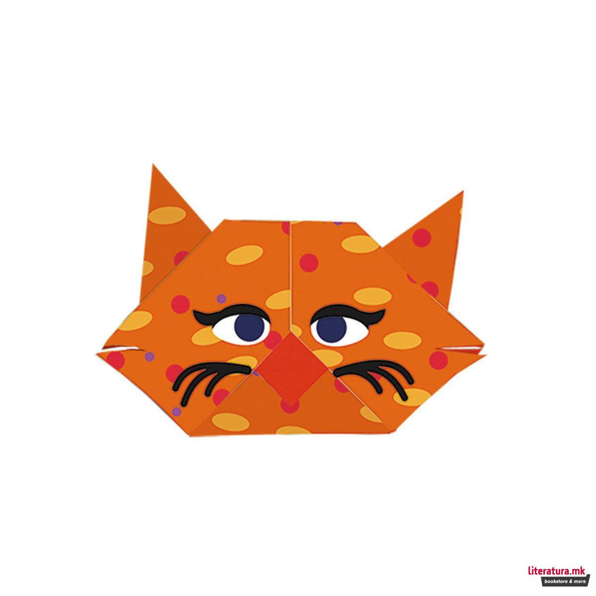 Детски оригами - Мачиња, 15 x 15 cm 