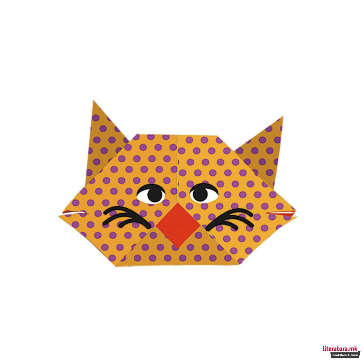 Детски оригами - Мачиња, 15 x 15 cm 