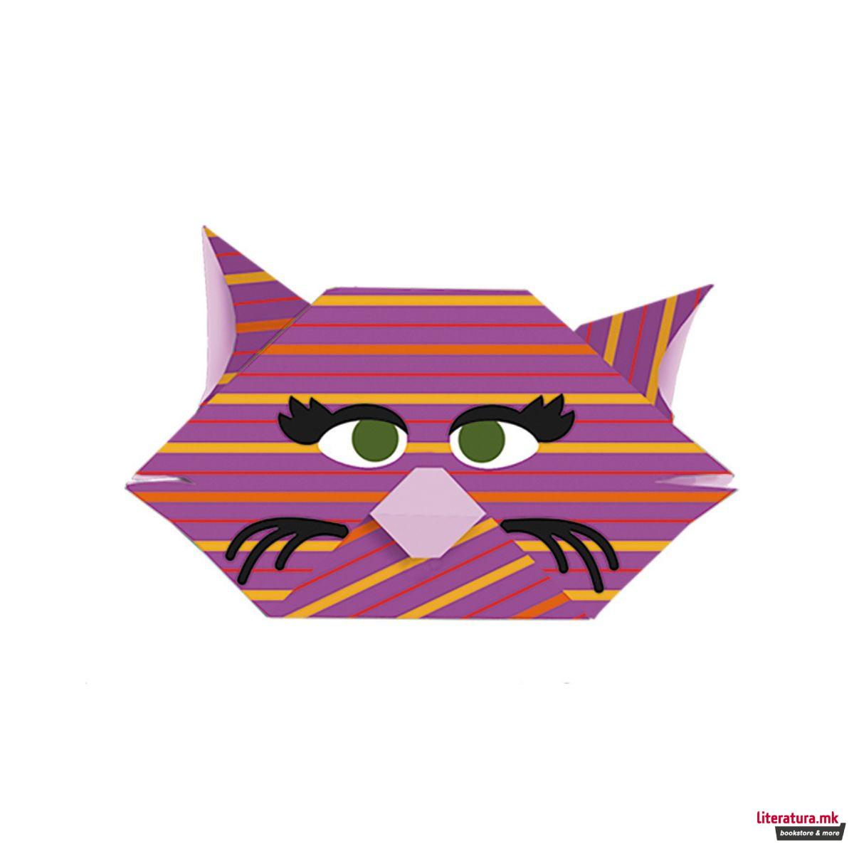 Детски оригами - Мачиња, 15 x 15 cm 