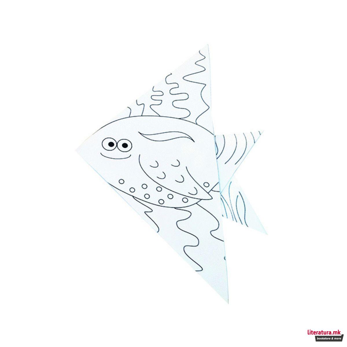 Оригами за боење - Риби, 15 x 15 cm 