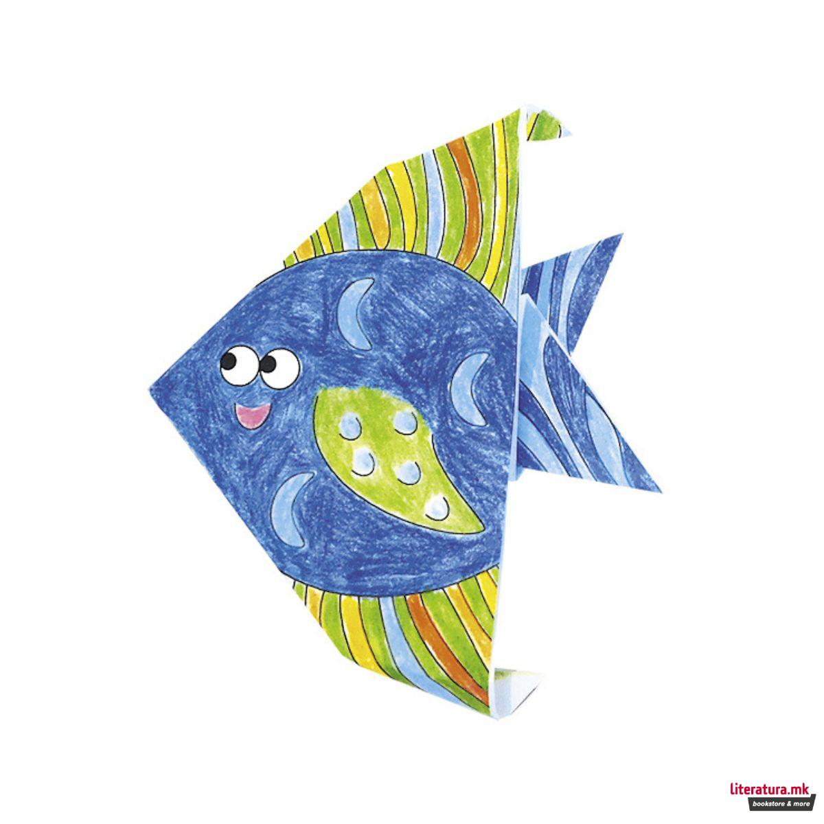 Оригами за боење - Риби, 15 x 15 cm 