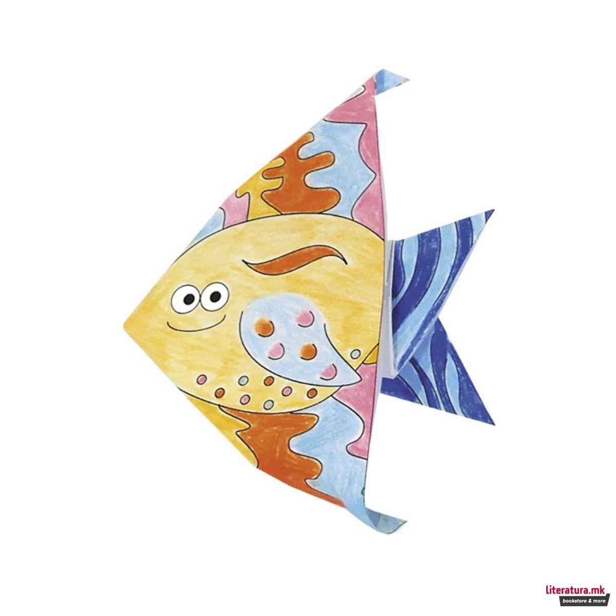 Оригами за боење - Риби, 15 x 15 cm 