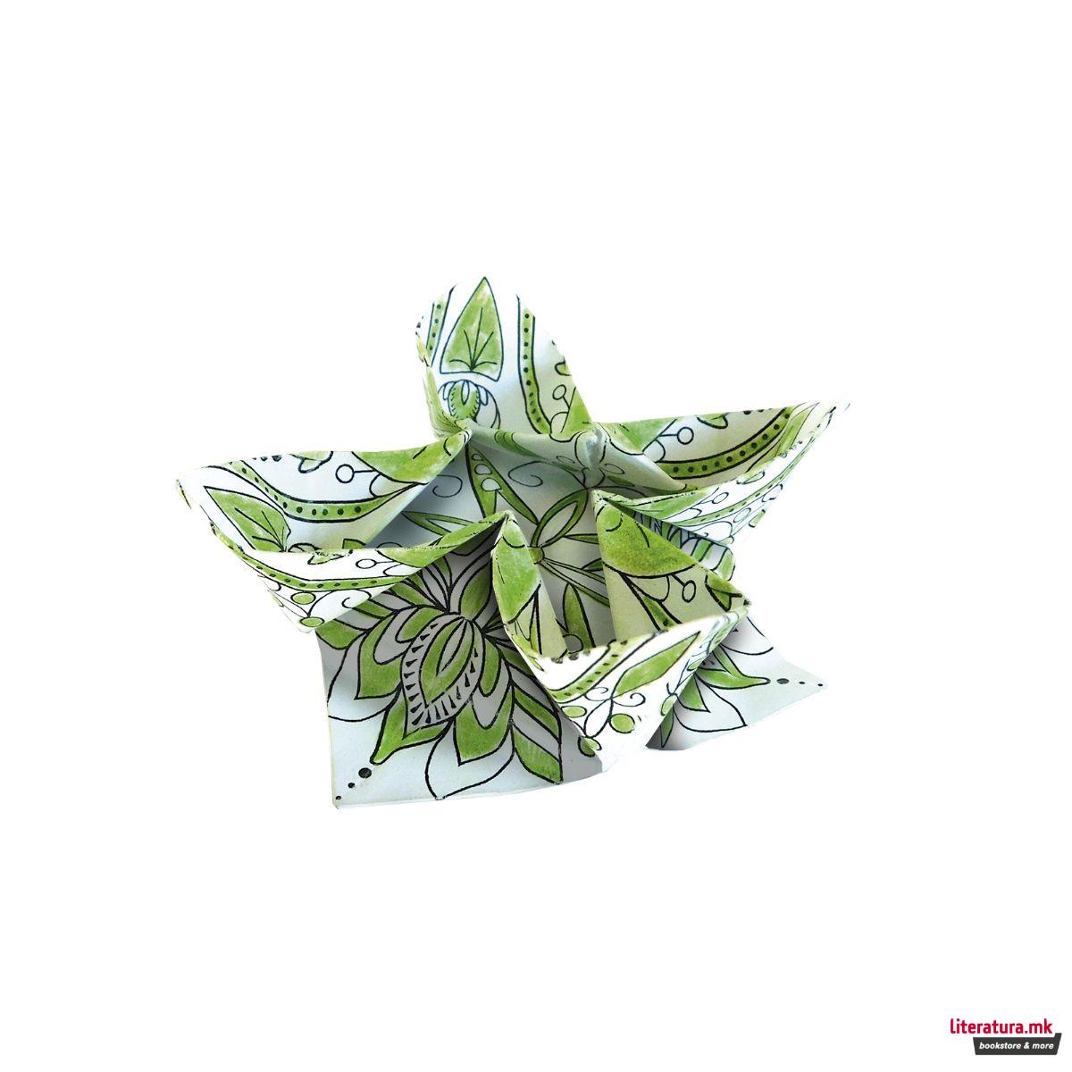 Оригами со мандала за боење - Лотос, 15 x 15 cm 