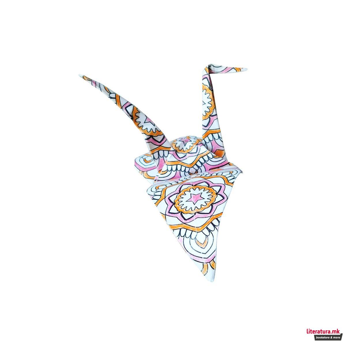 Оригами со мандала за боење - Жерави, 15 x 15 cm 