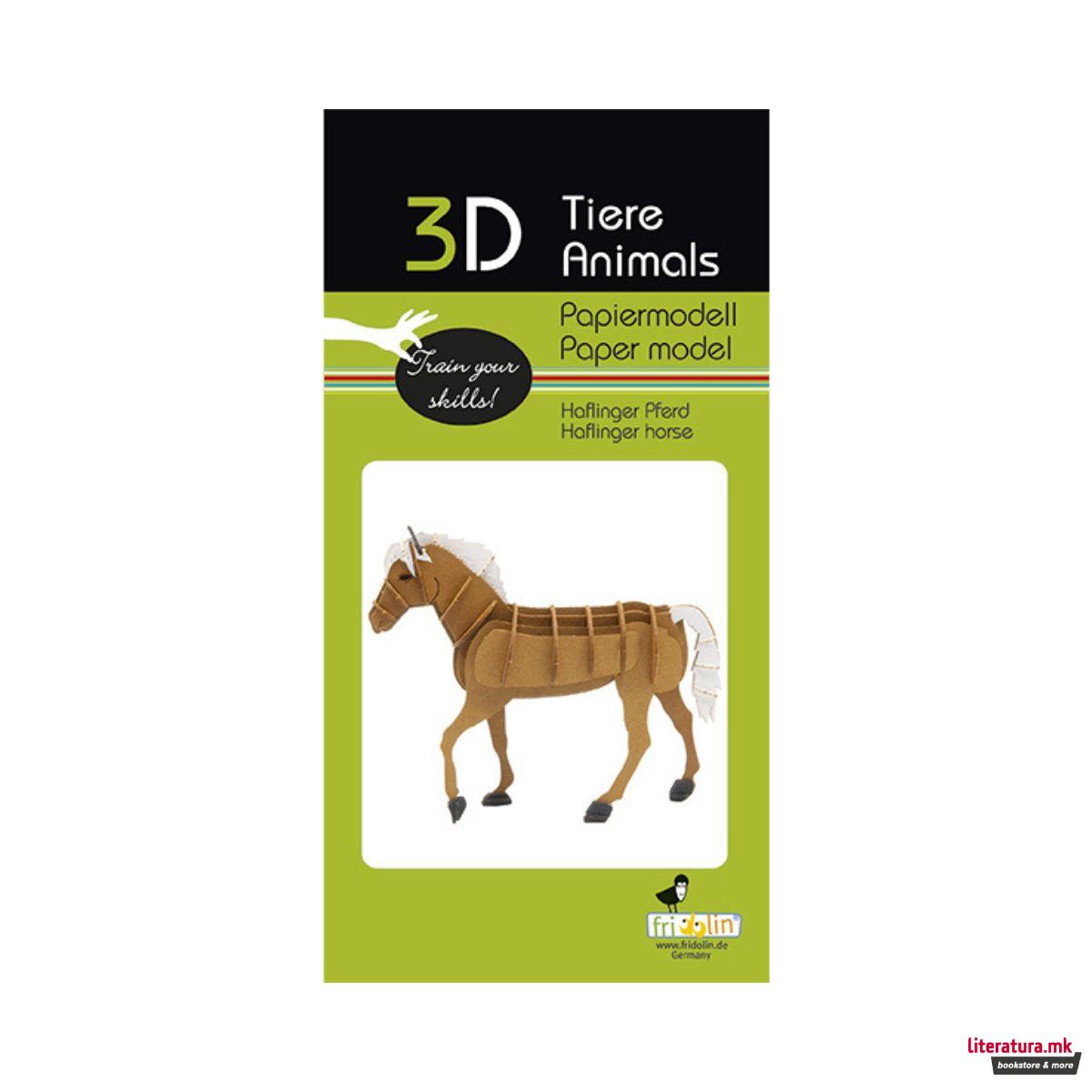 3Д модел од хартија, Коњ - Хафлингер 