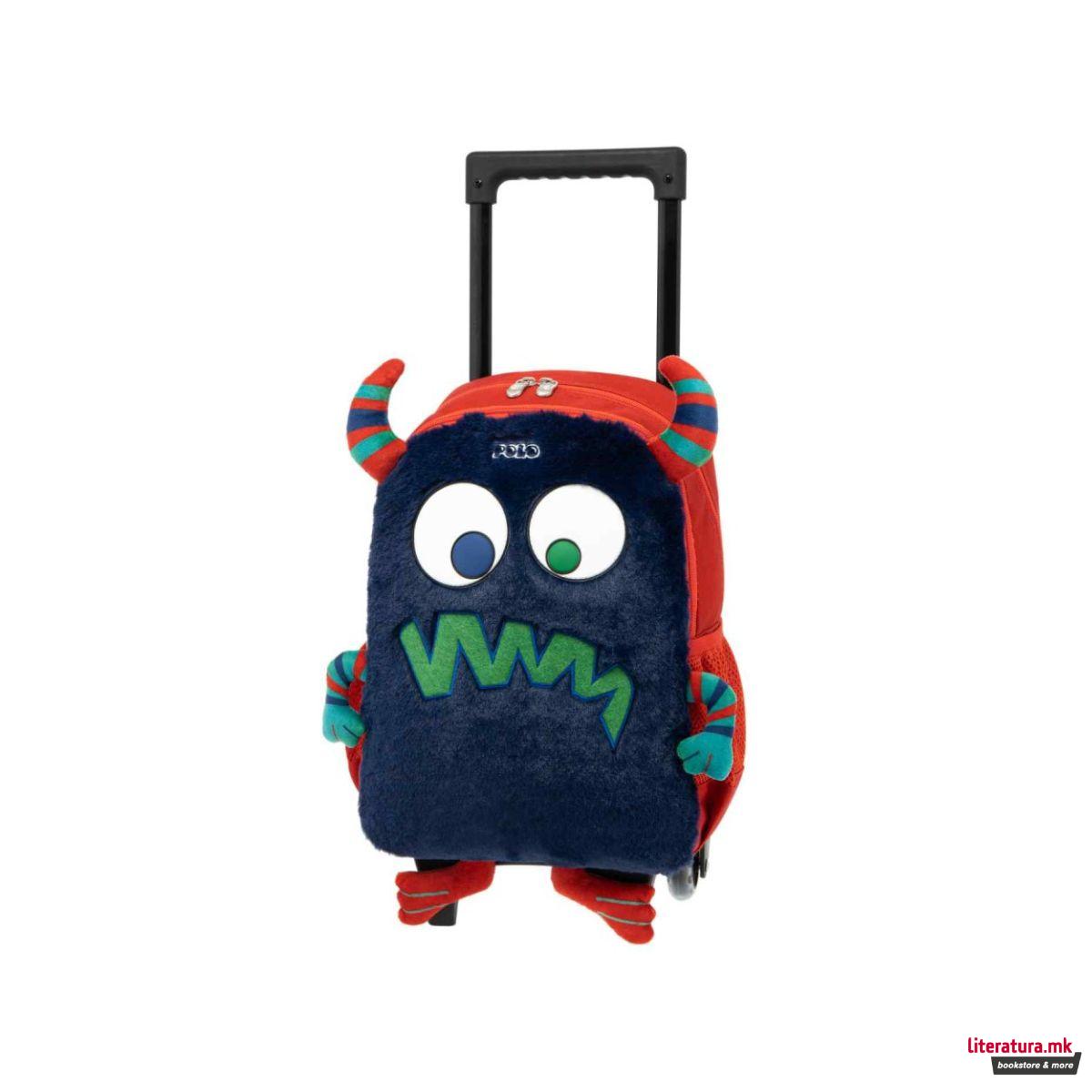 Детски ранец со тркалца, Los Ninos, Monster 