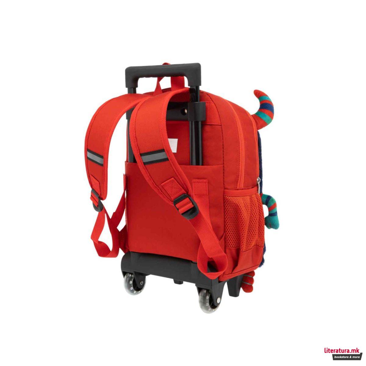 Детски ранец со тркалца, Los Ninos, Monster 