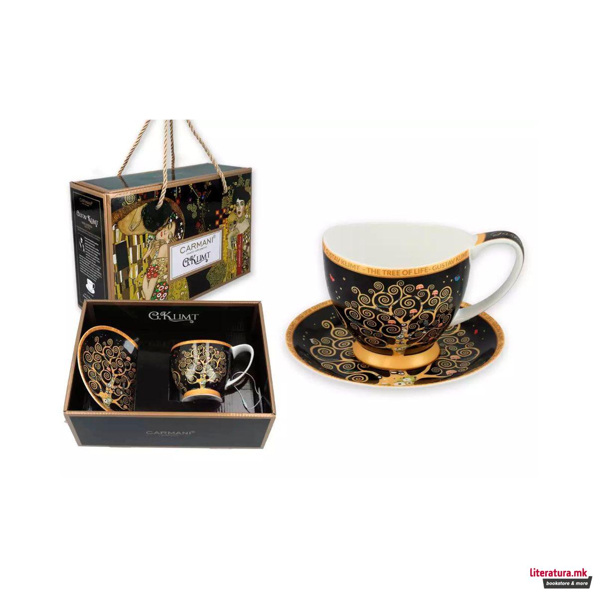 Шолја Vanessa со тацна, Gustav Klimt - Tree of Life 