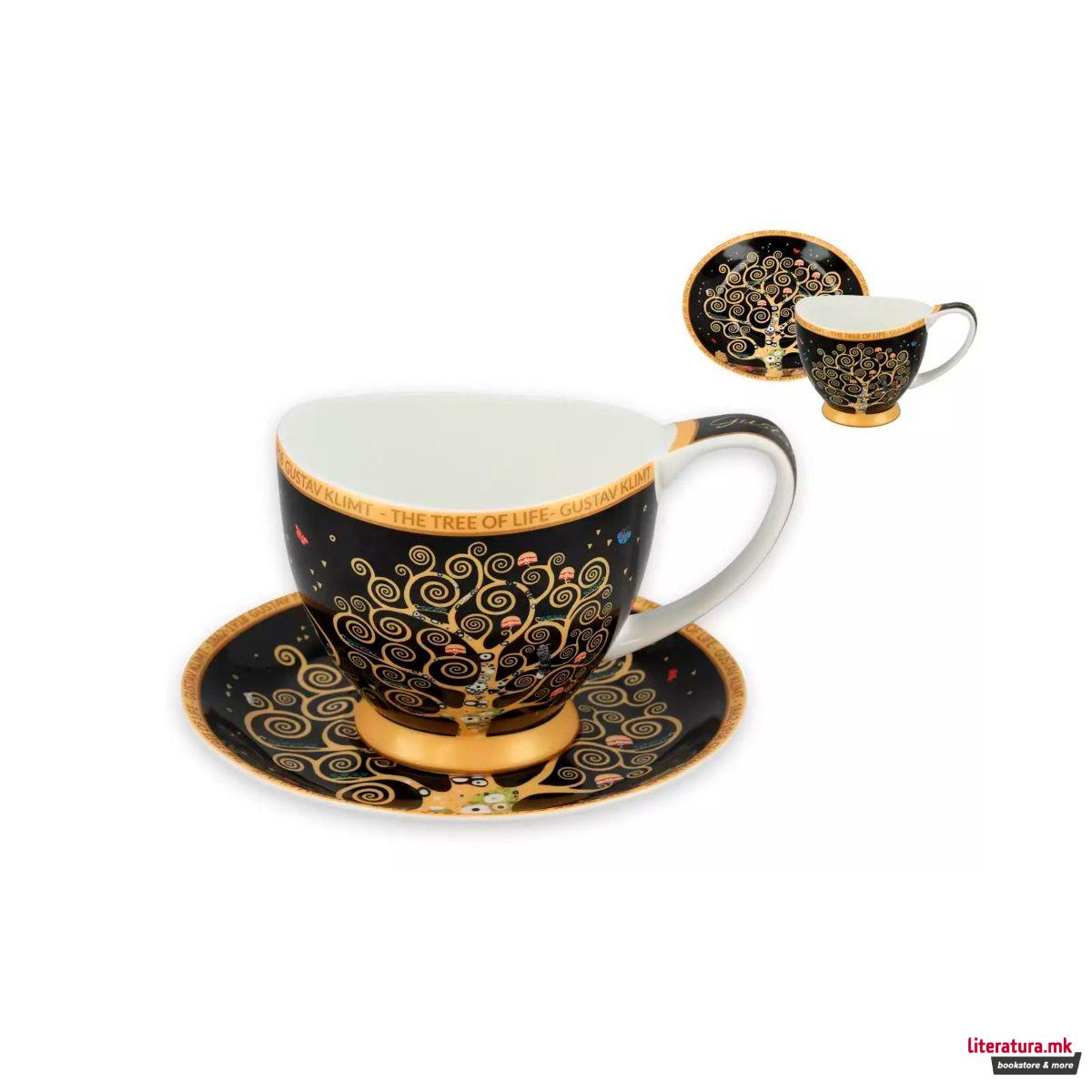 Шолја Vanessa со тацна, Gustav Klimt - Tree of Life 