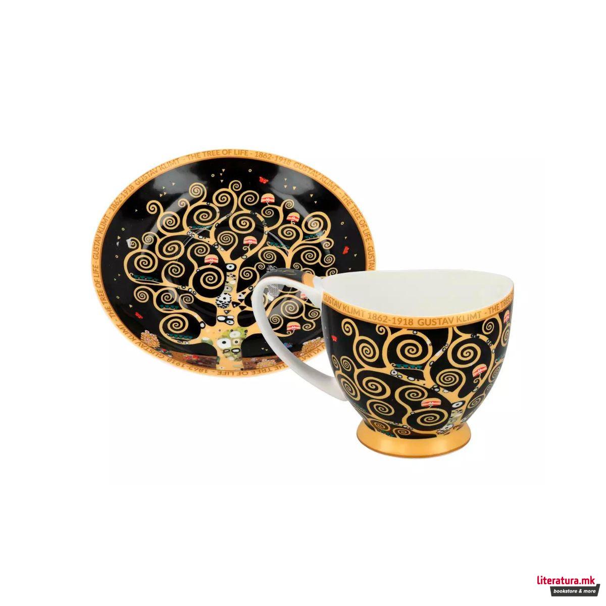 Шолја Vanessa со тацна, Gustav Klimt - Tree of Life 