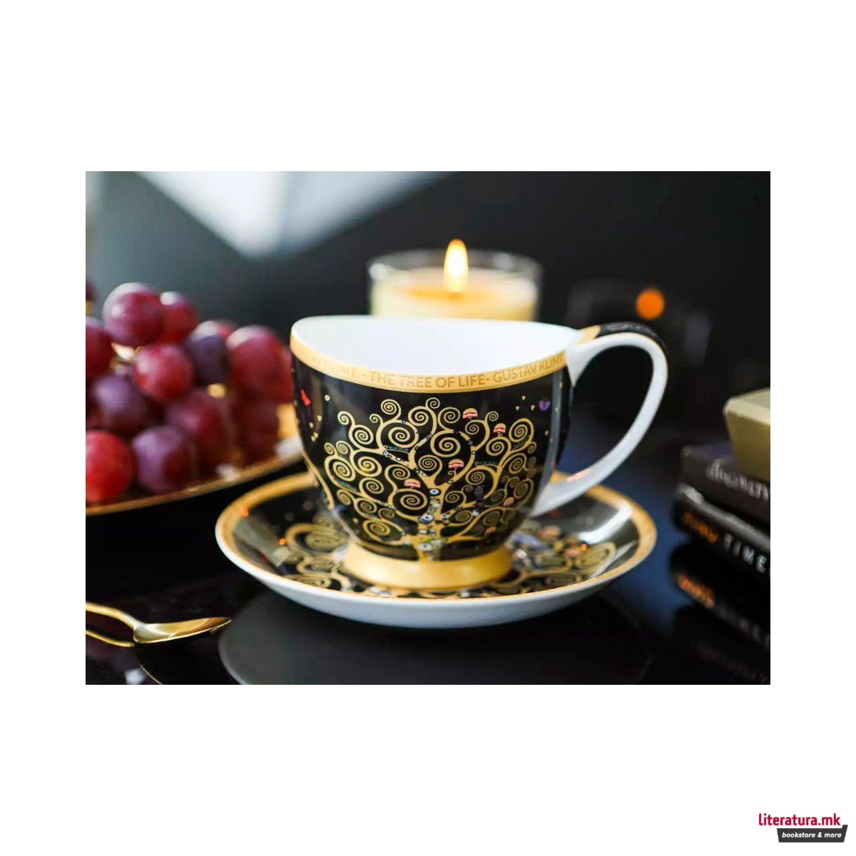 Шолја Vanessa со тацна, Gustav Klimt - Tree of Life 
