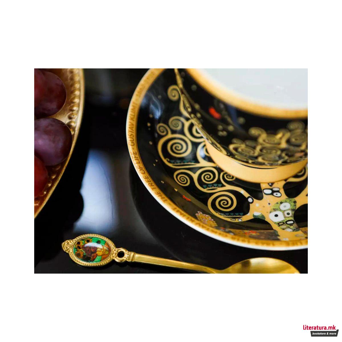 Шолја Vanessa со тацна, Gustav Klimt - Tree of Life 